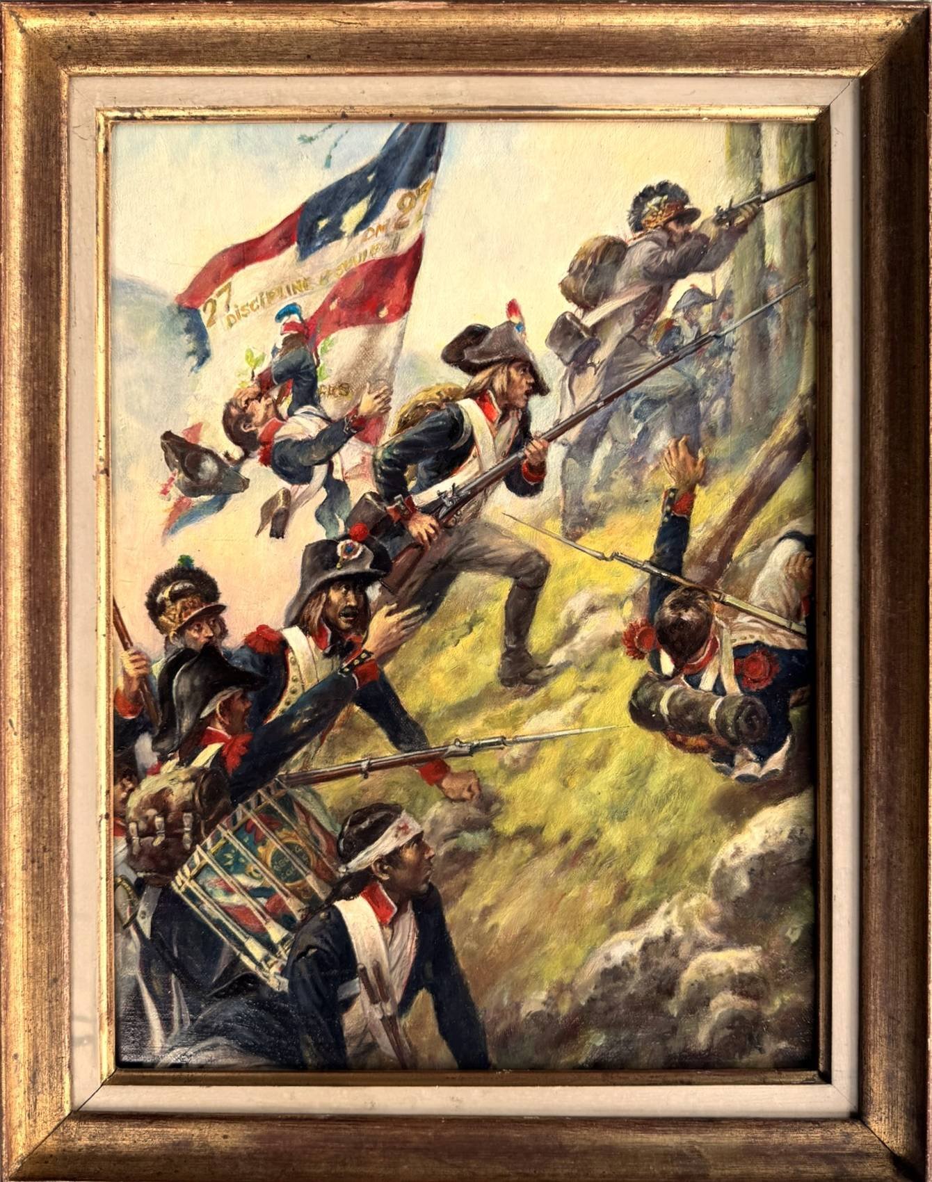 Antique French War Painting, End 19th Early 20th Century War Art